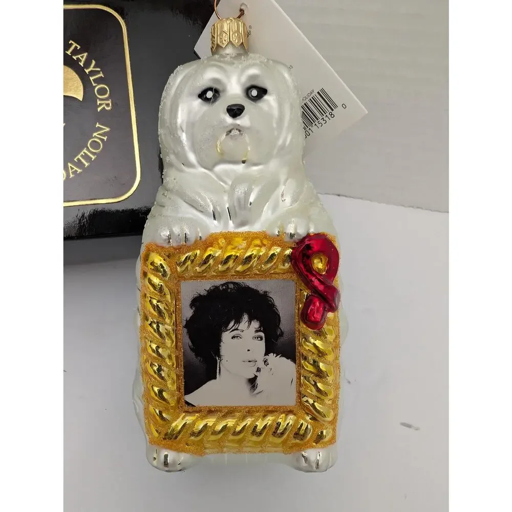 Christopher Radko Sugar Holiday 1998 Elizabeth Taylor AIDS Foundation Ornament